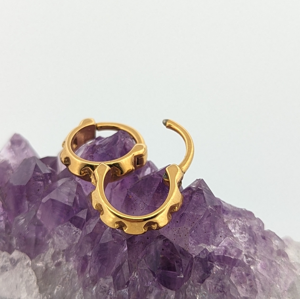 Tether Hellas 16g 5/16 Clicker Gold Plated Huggie Hoops